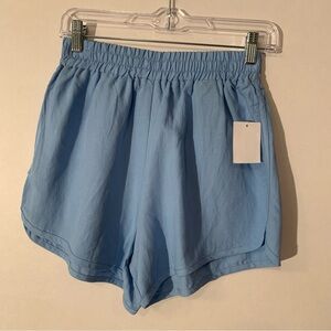 New BLANK NYC  Linen Pull- On Shorts In Bright Blue  Women’s Size XS